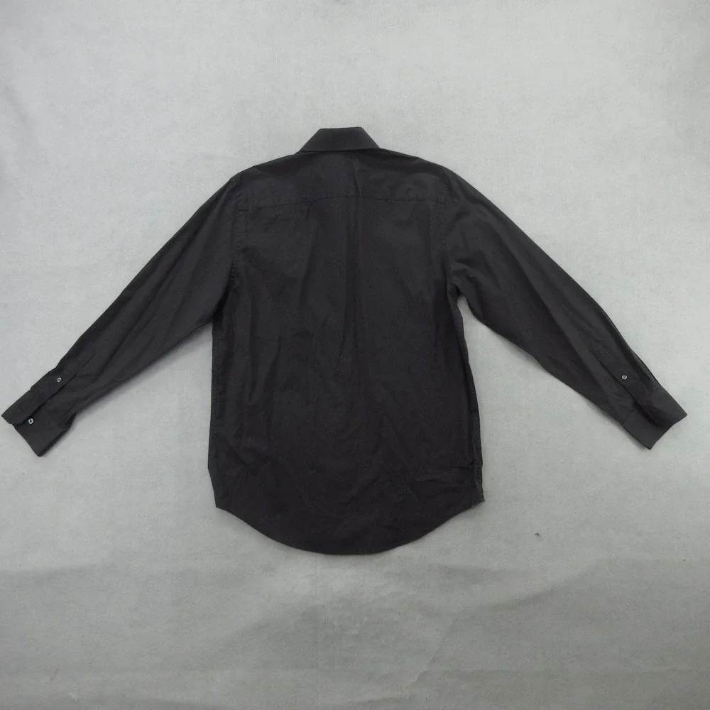 Vintage Banana Republic Dress Shirt Mens Medium Gray Stretch Long Sleeve